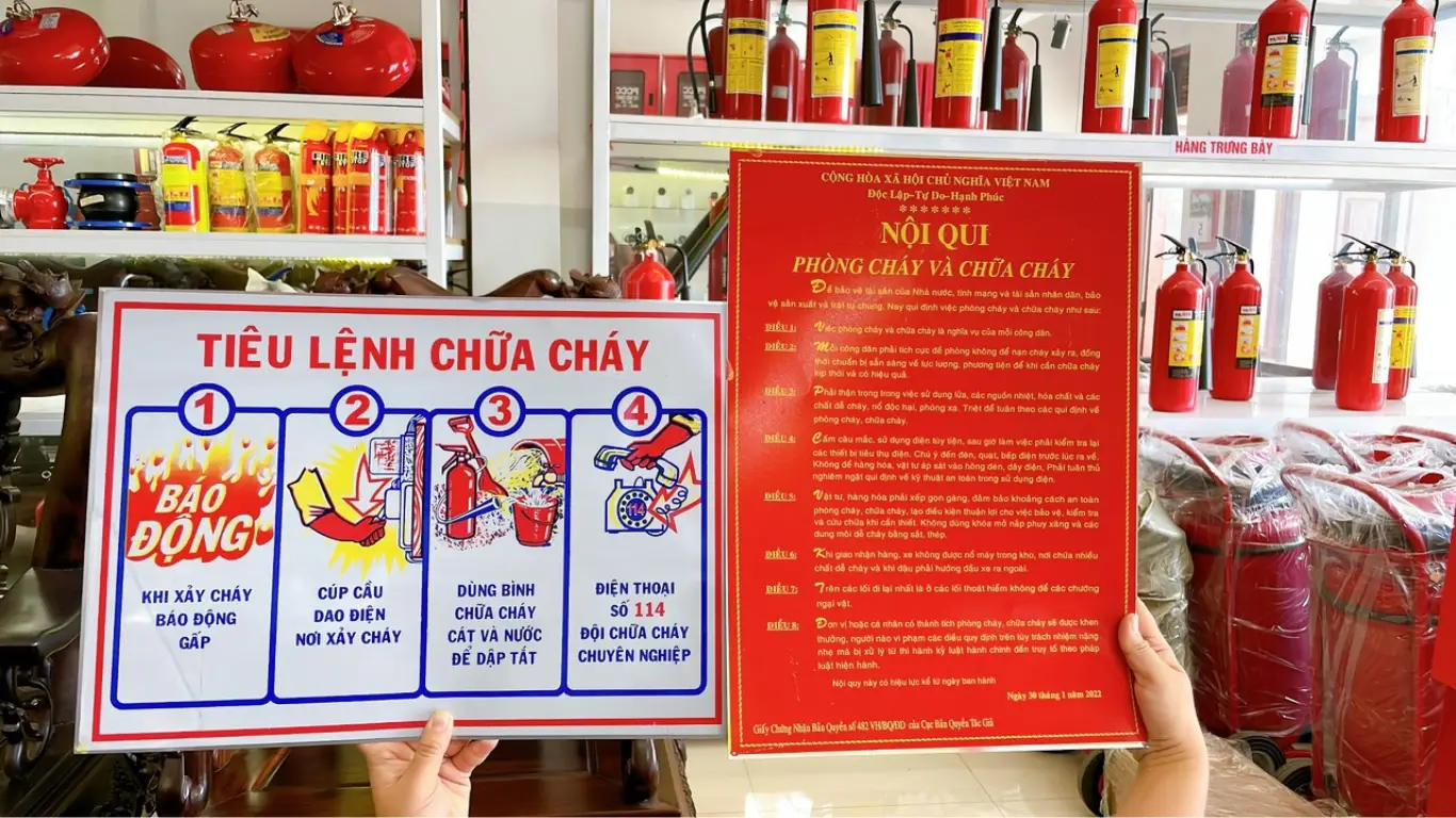Bảng hướng dẫn các bước chữa cháy