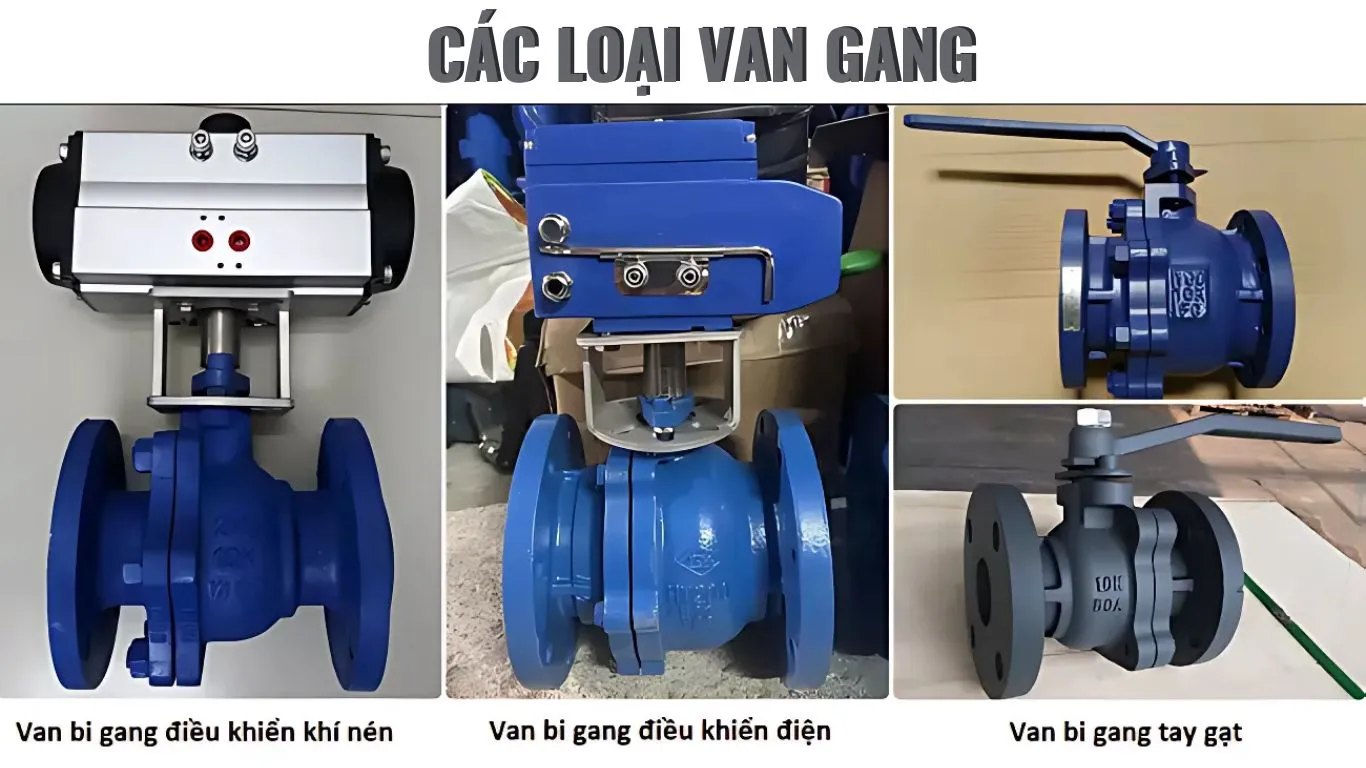 Phân loại van bi gang theo kiểu điều khiển 