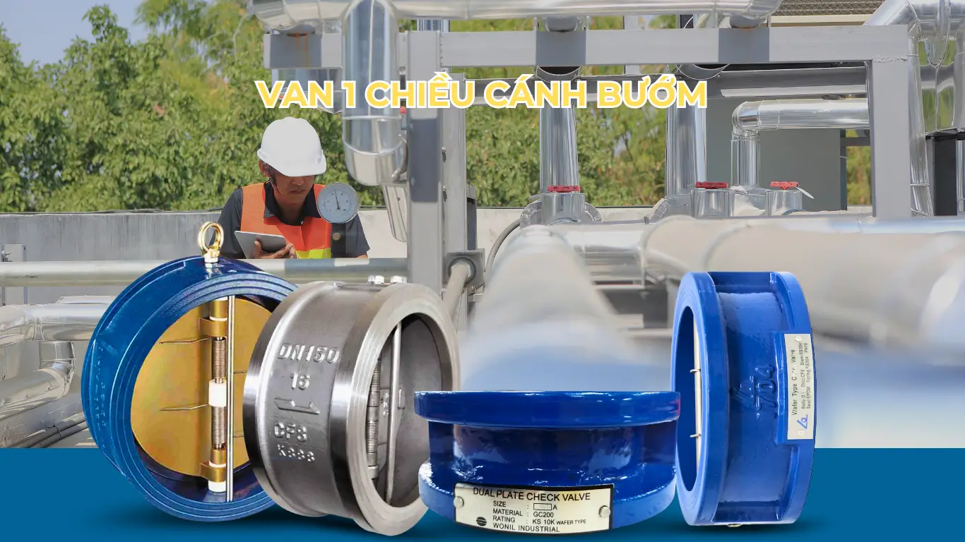 Van 1 chiều cánh bướm (Duo Check Valve – Wafer Type)
