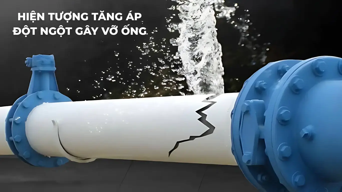 Hiện tượng tăng áp đột ngột trên đường ống gây nổ ống