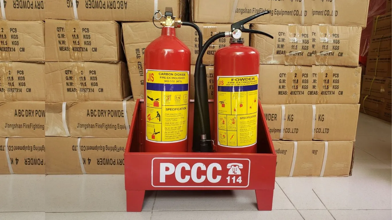 Kệ đựng bình 2 bình chữa cháy