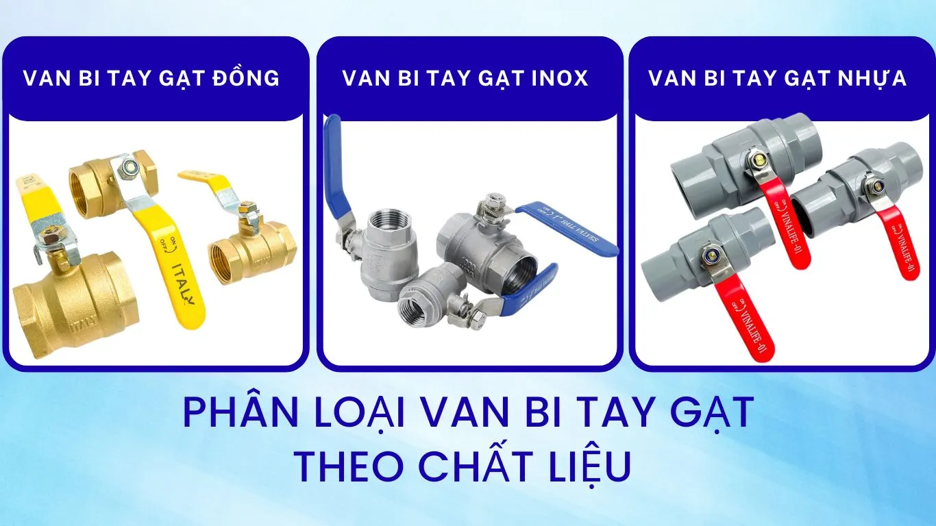 Phân loại van bi tay gạt theo chất liệu