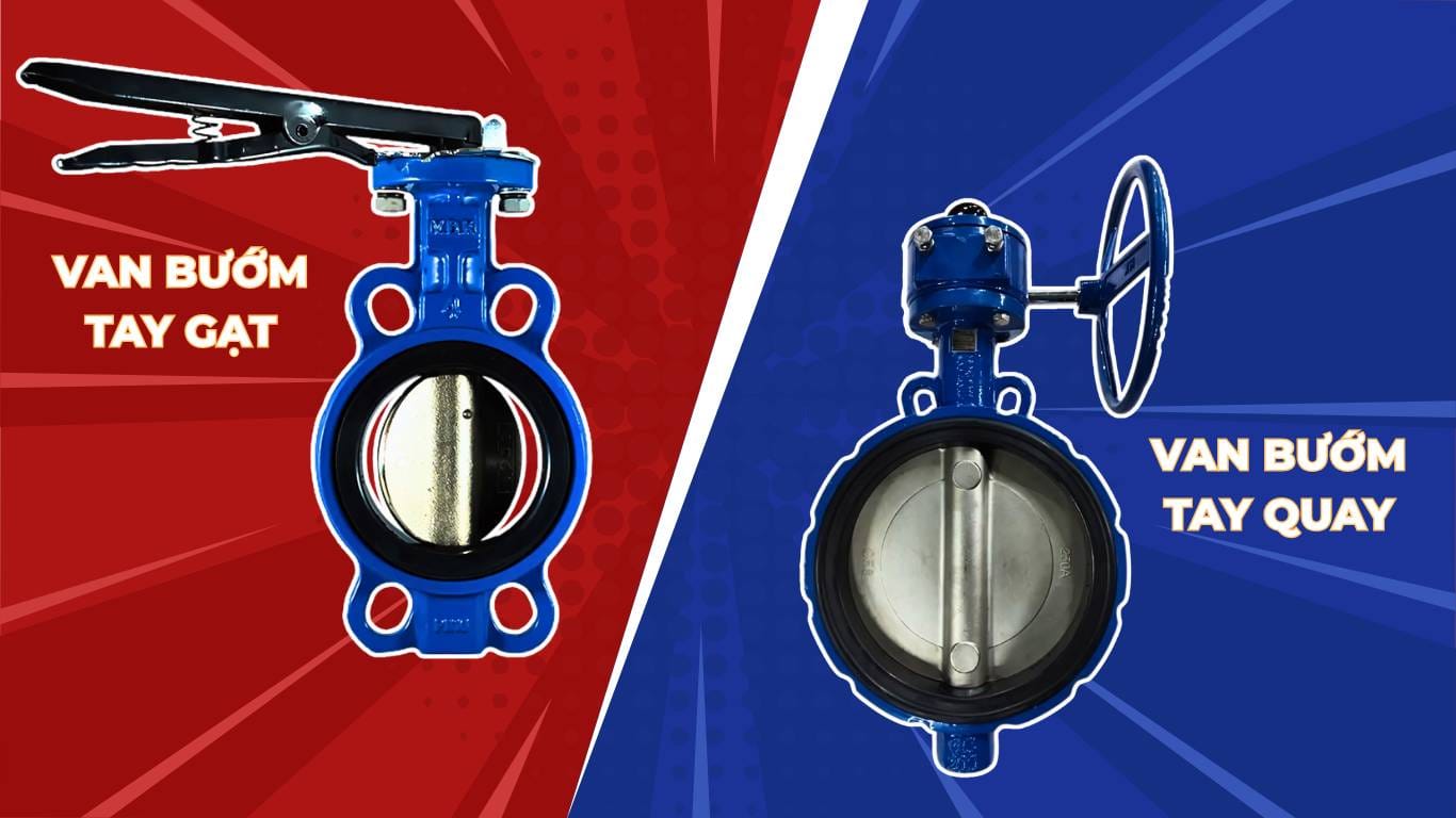 So sánh van bướm tay quay và van bướm tay gạt