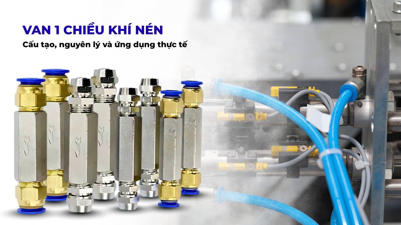 Van 1 chiều khí nén là gì? Cấu tạo, nguyên lý và ứng dụng thực tế