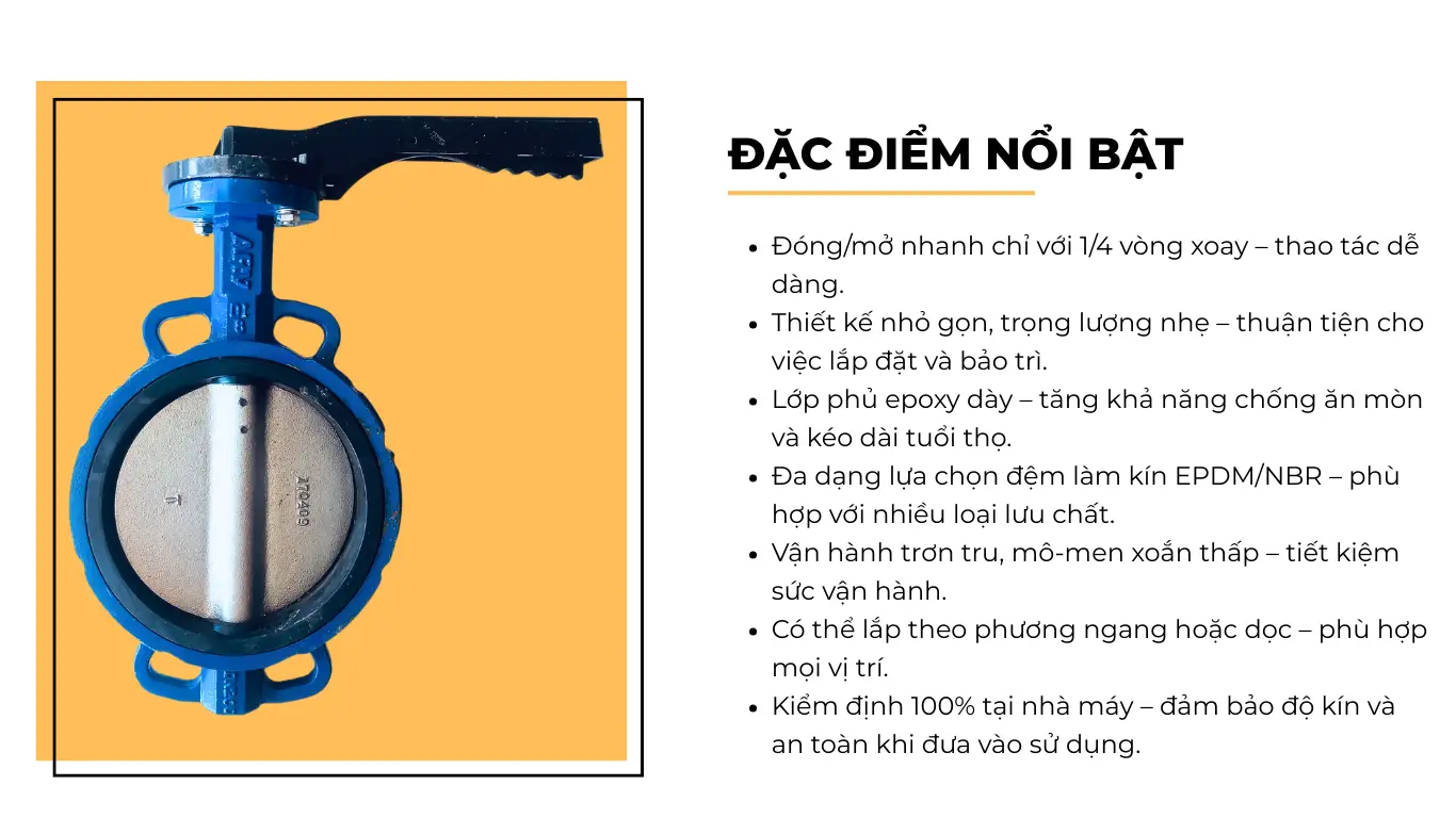 Đặc điểm nổi bật của van bướm tay gạt ARV - ABF600