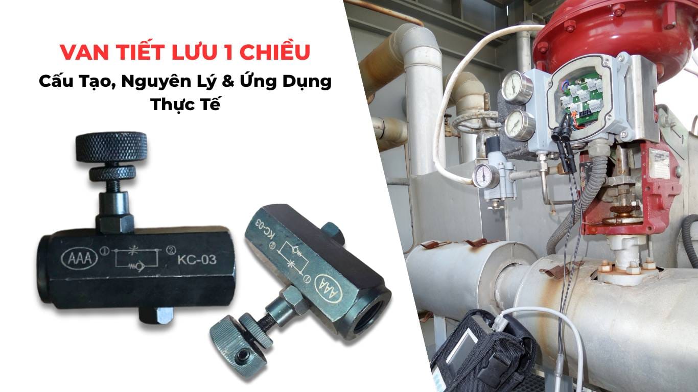 Van tiết lưu 1 chiều: Cấu tạo, nguyên lý, ứng dụng & cách chọn