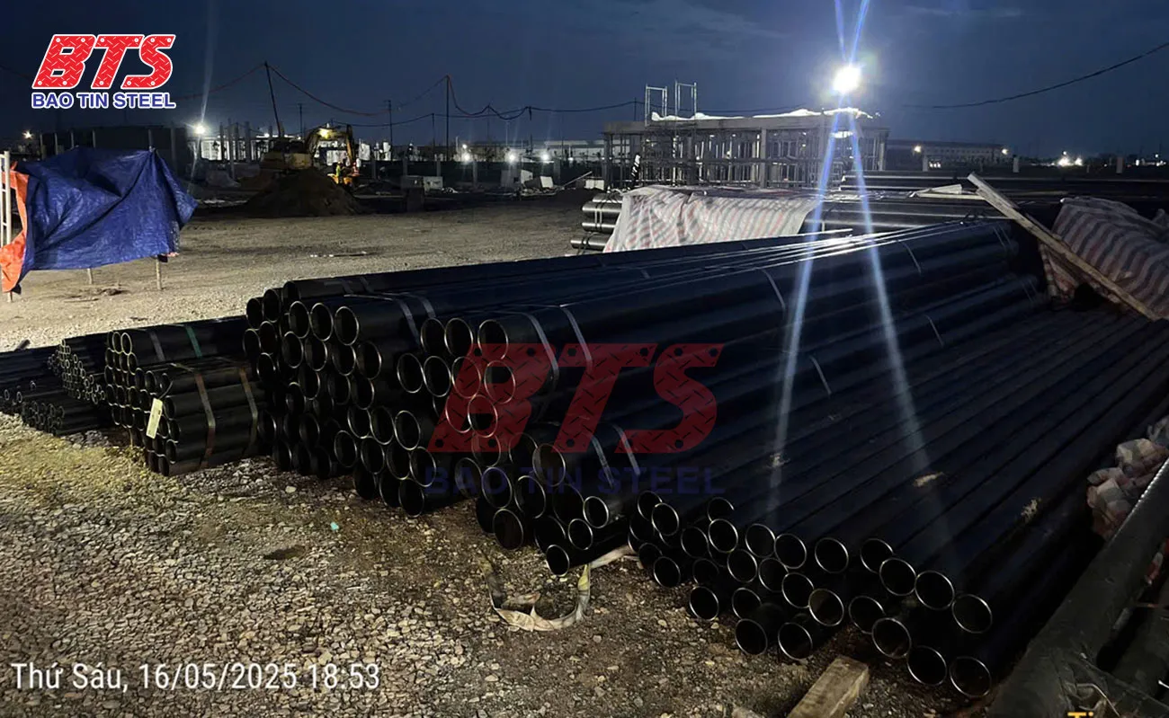 Ống thép cho dự án Trung tâm phân loại đống gói GHN Hưng Yên 