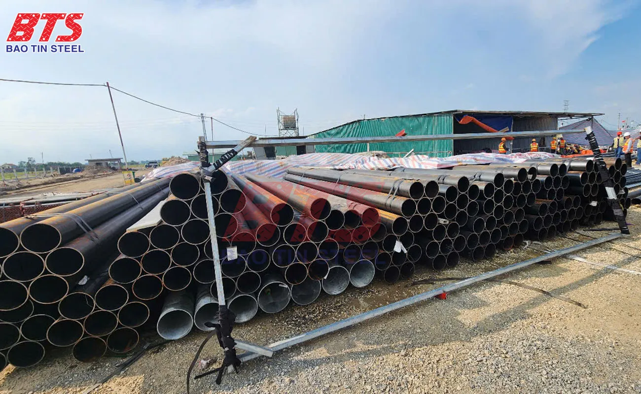 Ống thép cho dự án Trung tâm phân loại đống gói GHN Hưng Yên 