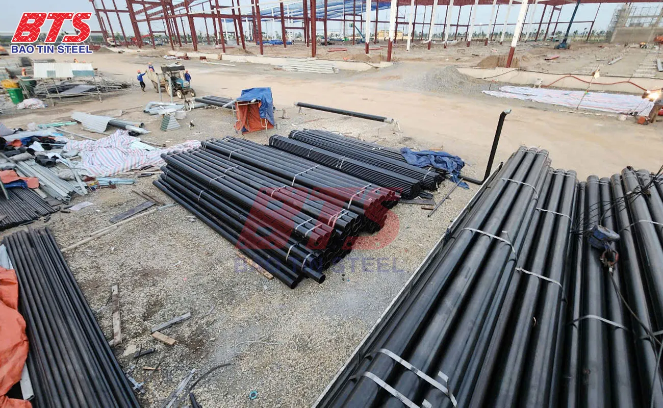 Ống thép cho dự án Trung tâm phân loại đống gói GHN Hưng Yên 