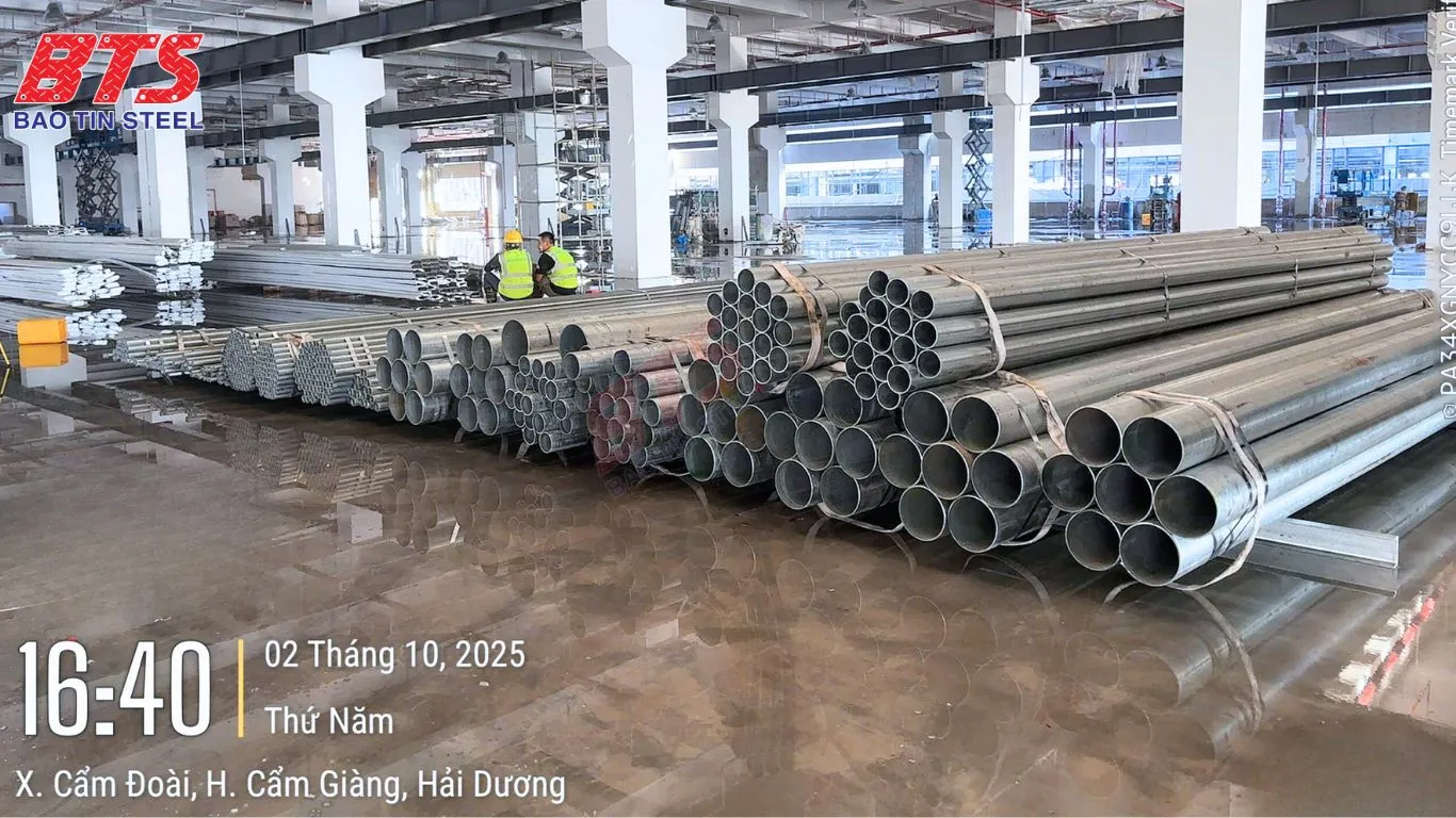 Ống mạ kẽm cho dự án Nhà máy Deli Hải Dương