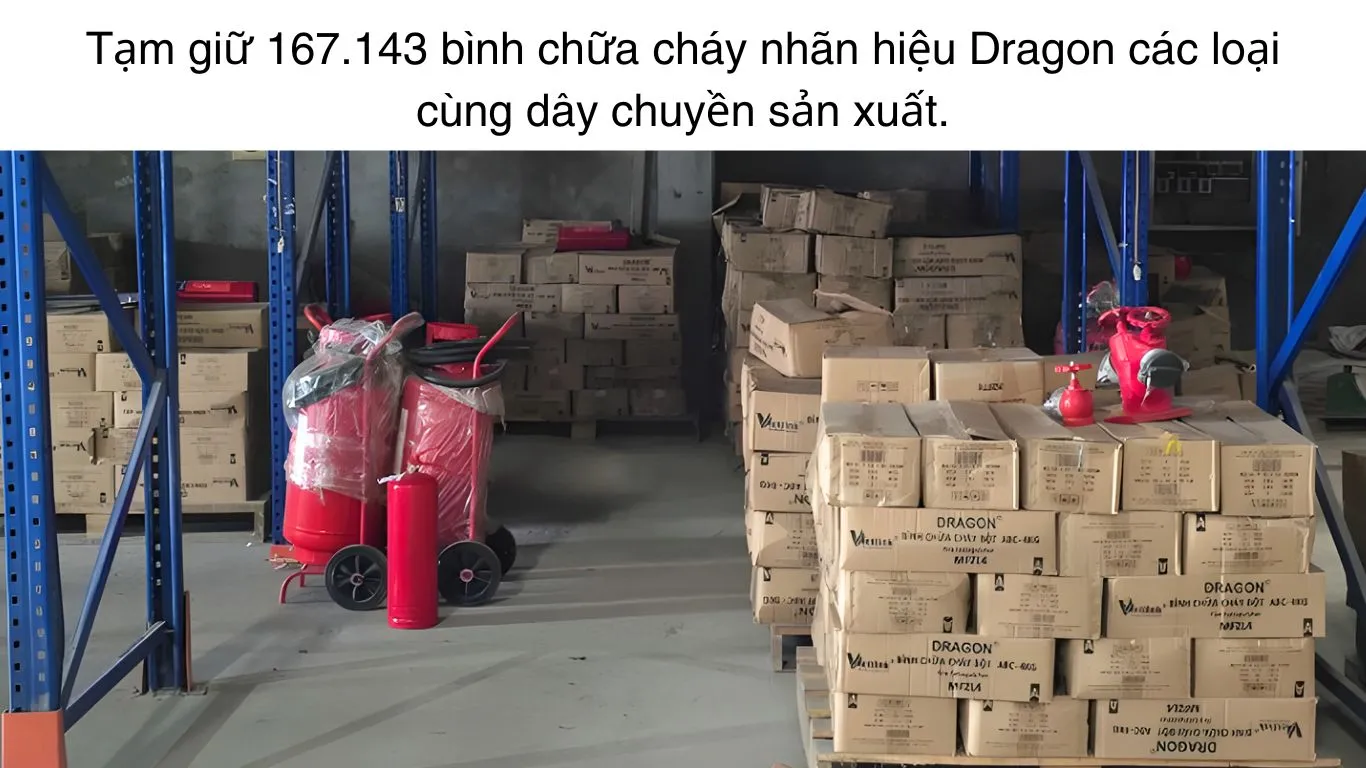 Triệt phá đường dây sản xuất bình chữa cháy giả 