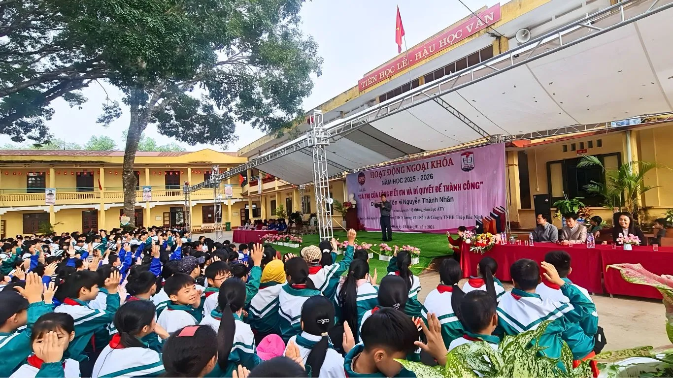 Học sinh tương tác cùng diễn giả Nguyễn Thành Nhân 