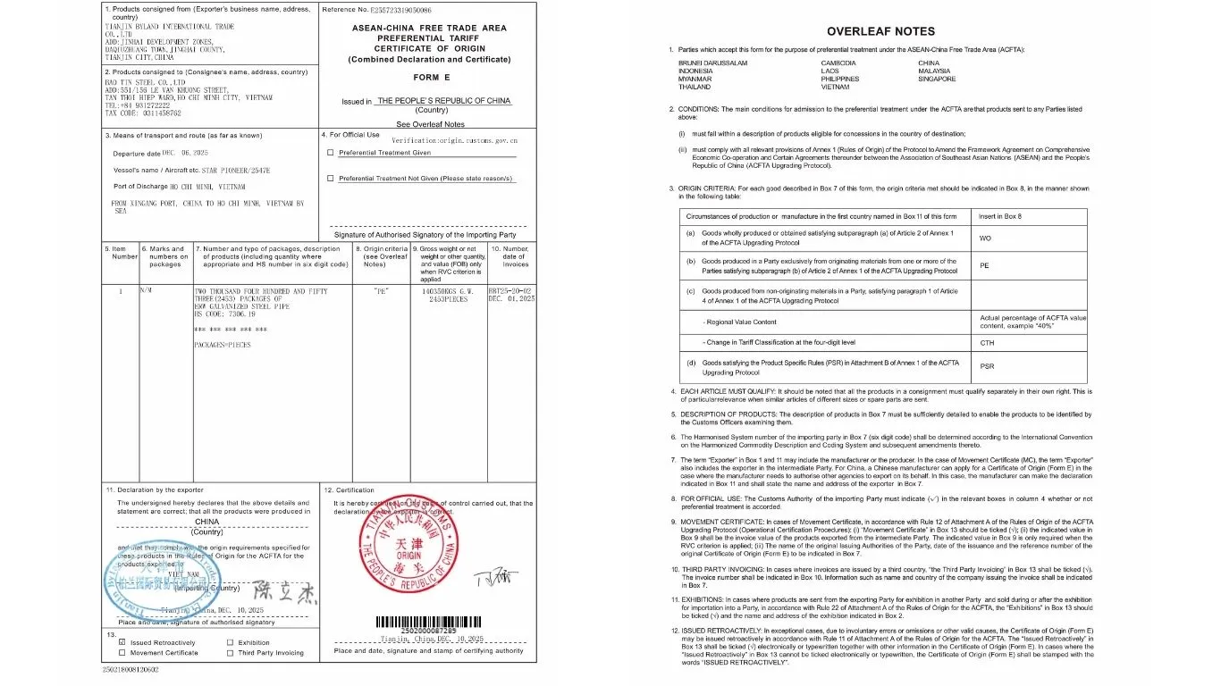 Co, CQ ống thép đúc nhập khẩu tại Thép Bảo Tín 
