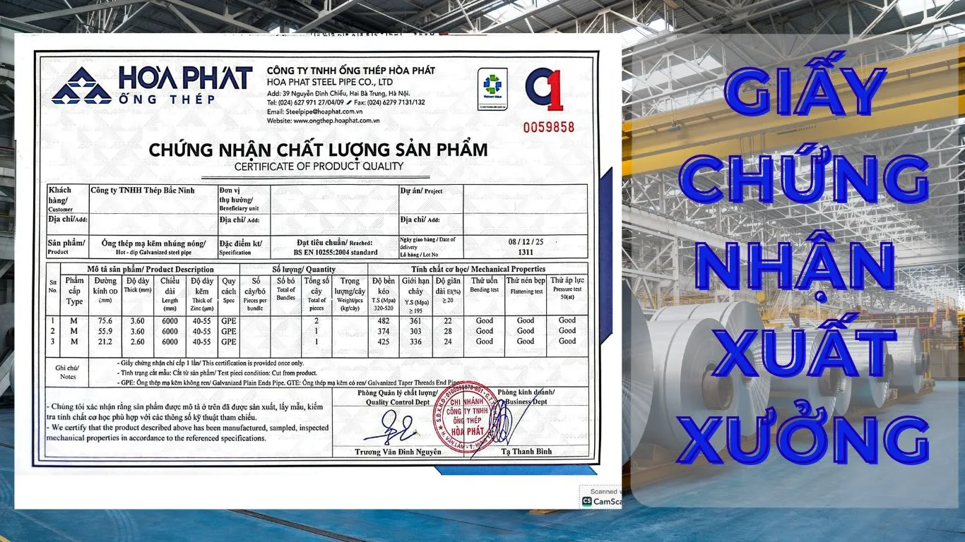 Giấy chứng nhận xuất xưởng là gì